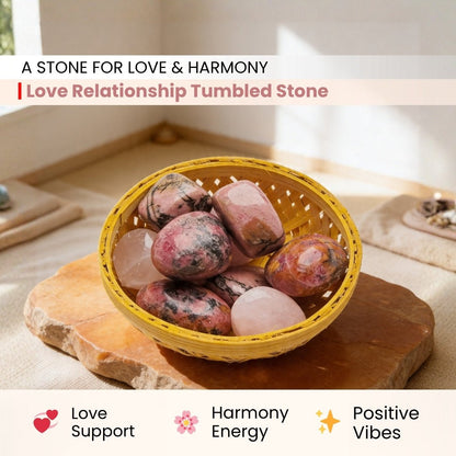 Love Relationship Tumbled Stone Pebble Crystal for Men, Women - Marriage Harmony - plusvalueindia