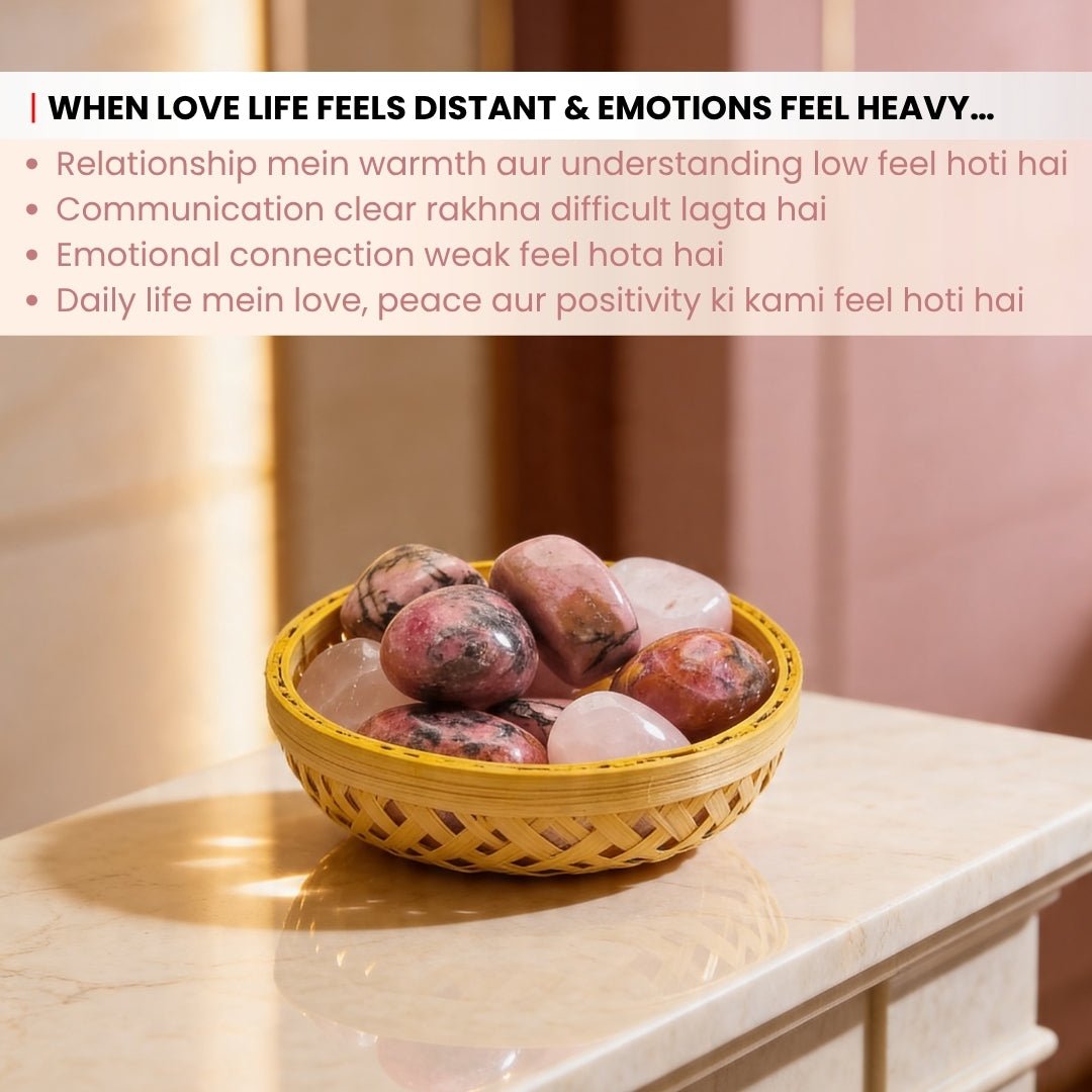 Love Relationship Tumbled Stone Pebble Crystal for Men, Women - Marriage Harmony - plusvalueindia
