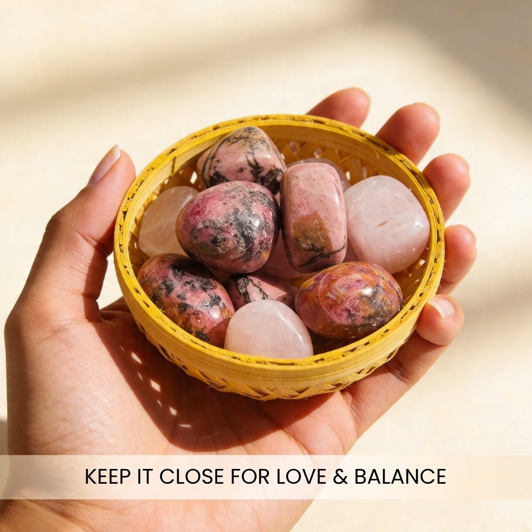 Love Relationship Tumbled Stone Pebble Crystal for Men, Women - Marriage Harmony - plusvalueindia