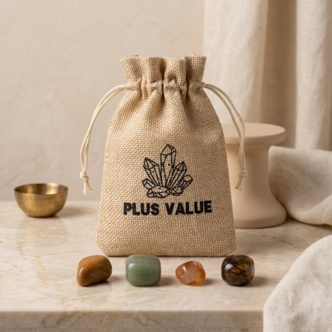 Luck and Prosperity pocket crystal healing bag set with abundance stones and drawstring pouch