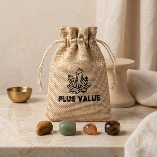 Luck and Prosperity pocket crystal healing bag set with abundance stones and drawstring pouch