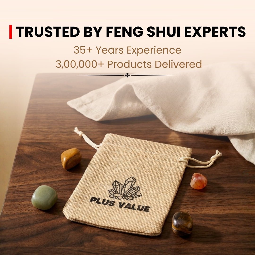 Pocket-sized luck and prosperity healing stones held in palm for purse, wallet, and cash box placement