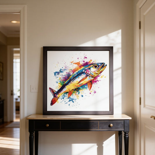 Vastu and Feng Shui Lucky Fish painting wall frame for prosperity, financial abundance, and positive chi
