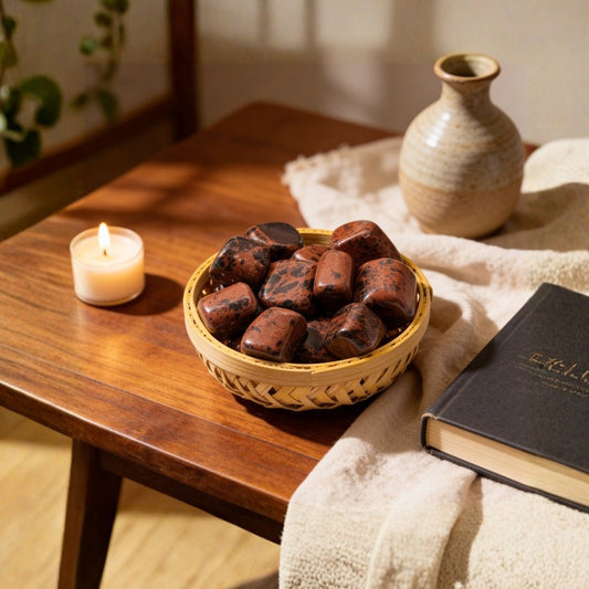 Mahogany Obsidian Tumbled Stone Pebbles - plusvalueindia