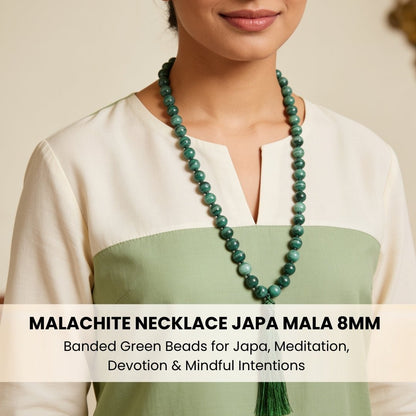 Polished Malachite guru bead with matching green silky hanging tassel finish