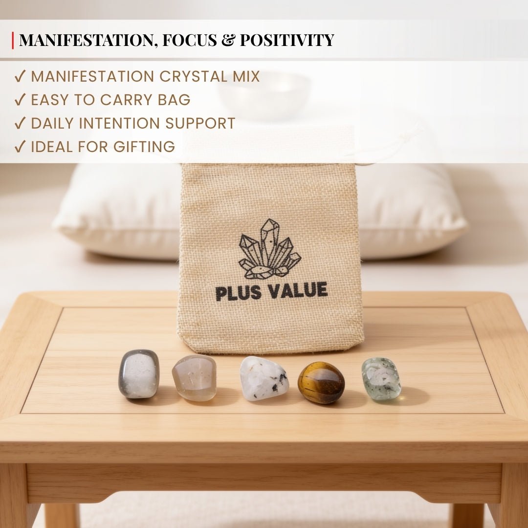 Manifestation Pocket Crystal Bag - plusvalueindia