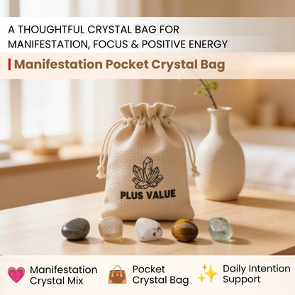 Manifestation Pocket Crystal Bag - plusvalueindia