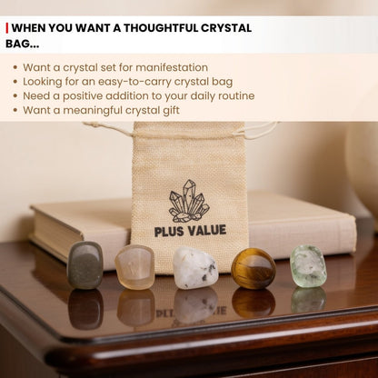 Manifestation Pocket Crystal Bag - plusvalueindia