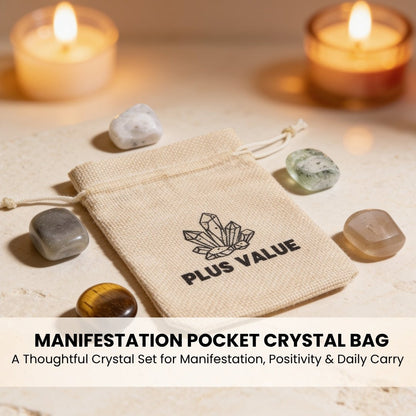 Manifestation Pocket Crystal Bag - plusvalueindia