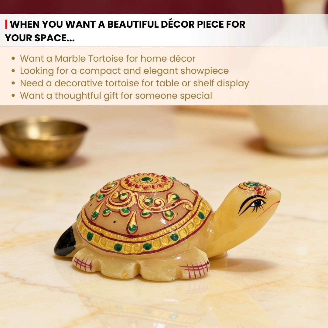 Beautiful Marble Tortoise 3" for Career and Job Opportunity - plusvalueindia