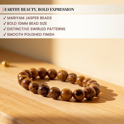 Heavy-duty dual elastic stretch cord construction engineered for 10 mm stone beads