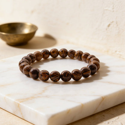Natural Mariyam Jasper 8 mm round stone bead stretch bracelet