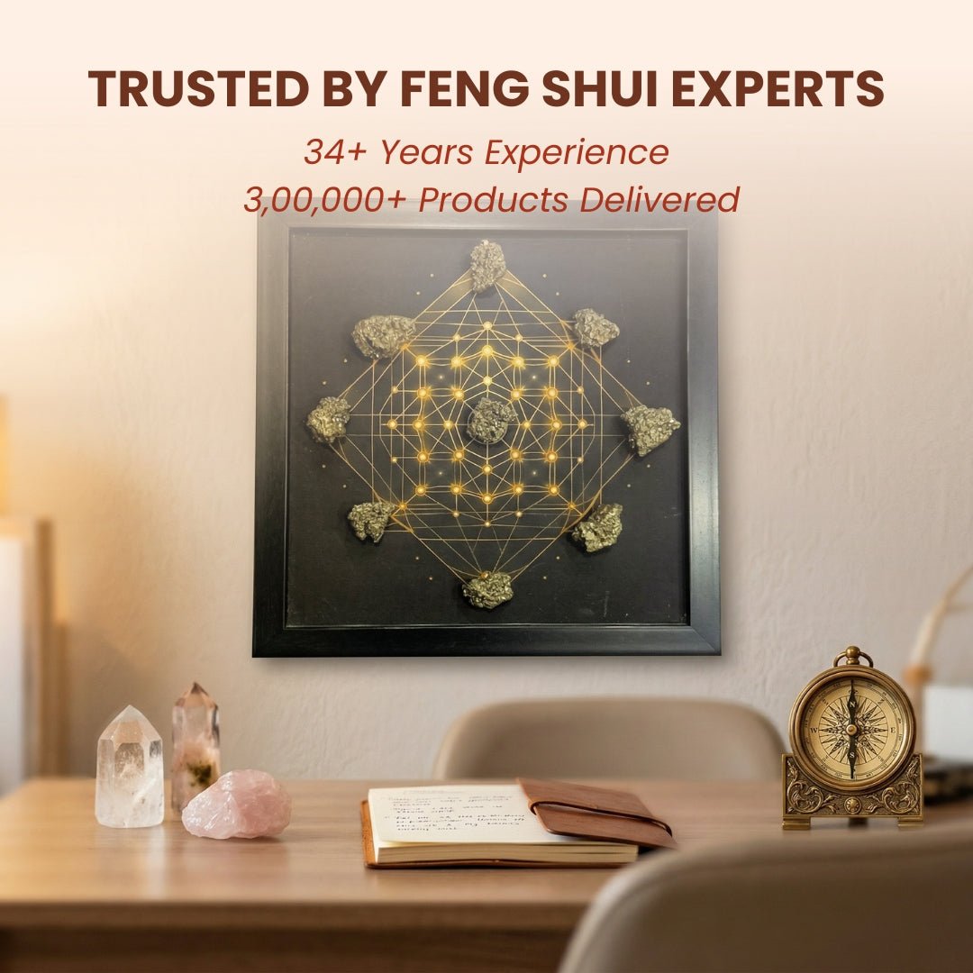 Master Crystal Grid - Sacred Geometry Vastu Tool for Wealth, Success & Harmony at Home & Office - plusvalueindia