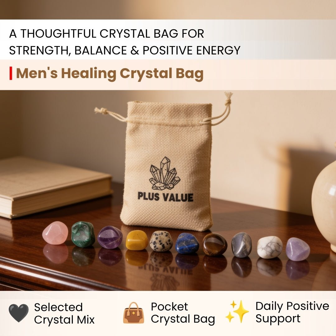 Men's Healing Crystal Bag - The Modern Man's Secret Toolkit - plusvalueindia