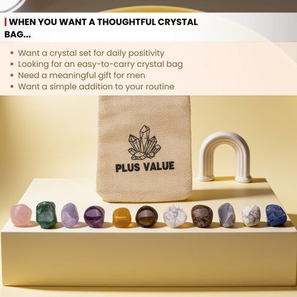 Men's Healing Crystal Bag - The Modern Man's Secret Toolkit - plusvalueindia