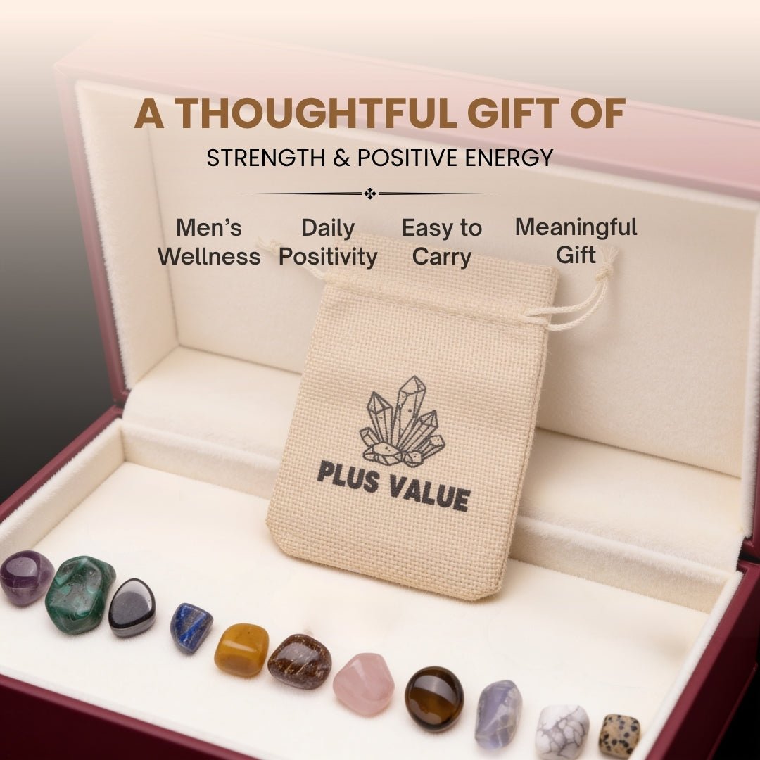 Men's Healing Crystal Bag - The Modern Man's Secret Toolkit - plusvalueindia