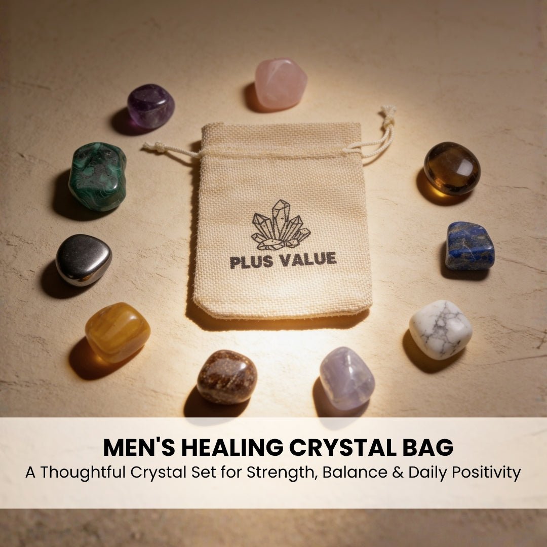 Men's Healing Crystal Bag - The Modern Man's Secret Toolkit - plusvalueindia