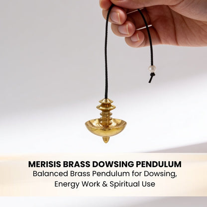 Merisis Brass Dowsing Pendulum With Free 4 Dowsing Charts and Jute Bag - plusvalueindia