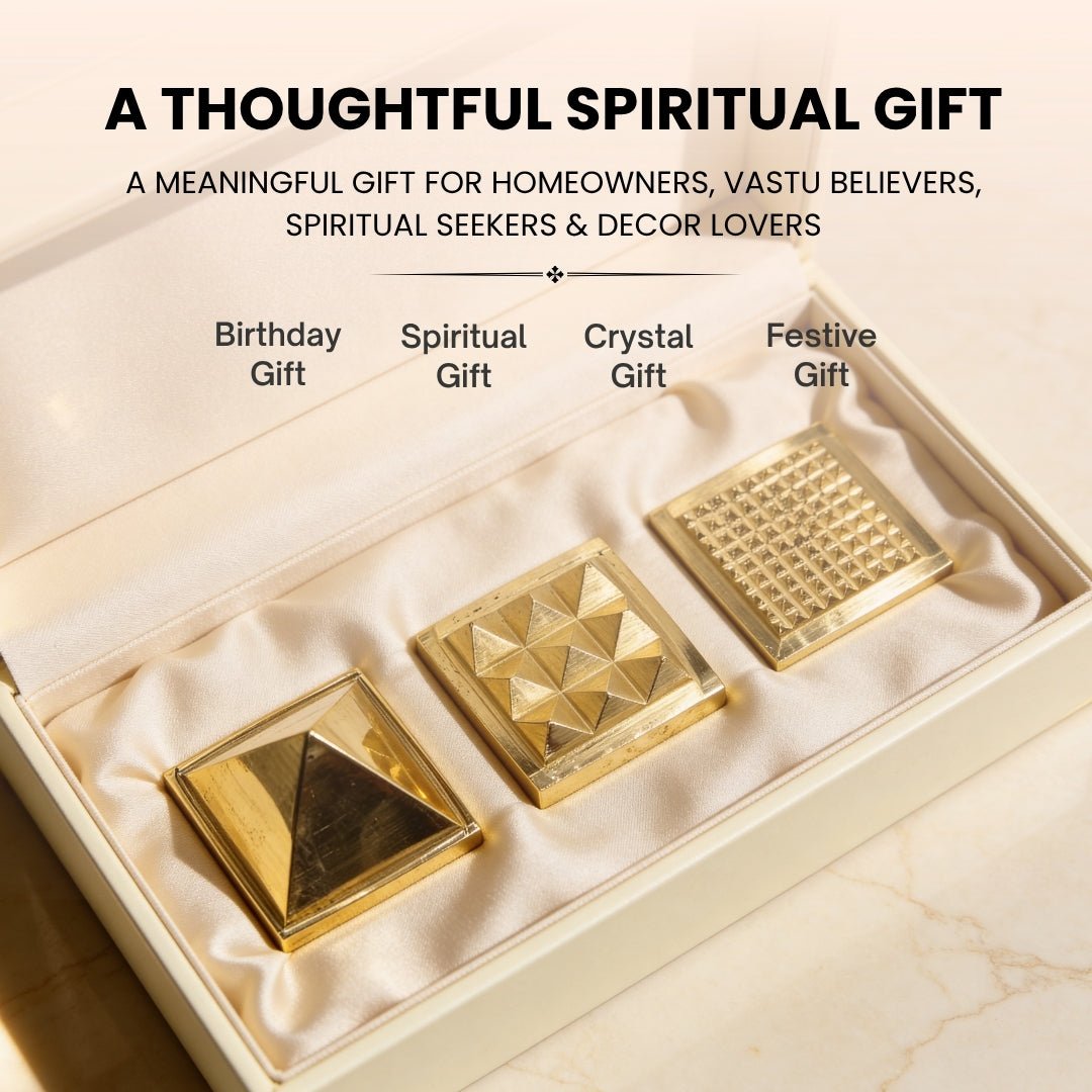Brass Pyramid 1inch - Vastu RemediesFor North-West Entrance, Main Door, Kitchen, Toilet, Bedroom - plusvalueindia