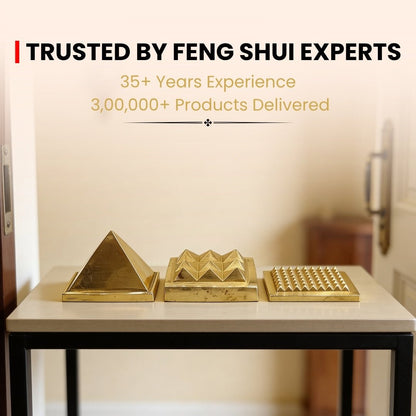 Brass Pyramid 1inch - Vastu RemediesFor North-West Entrance, Main Door, Kitchen, Toilet, Bedroom - plusvalueindia