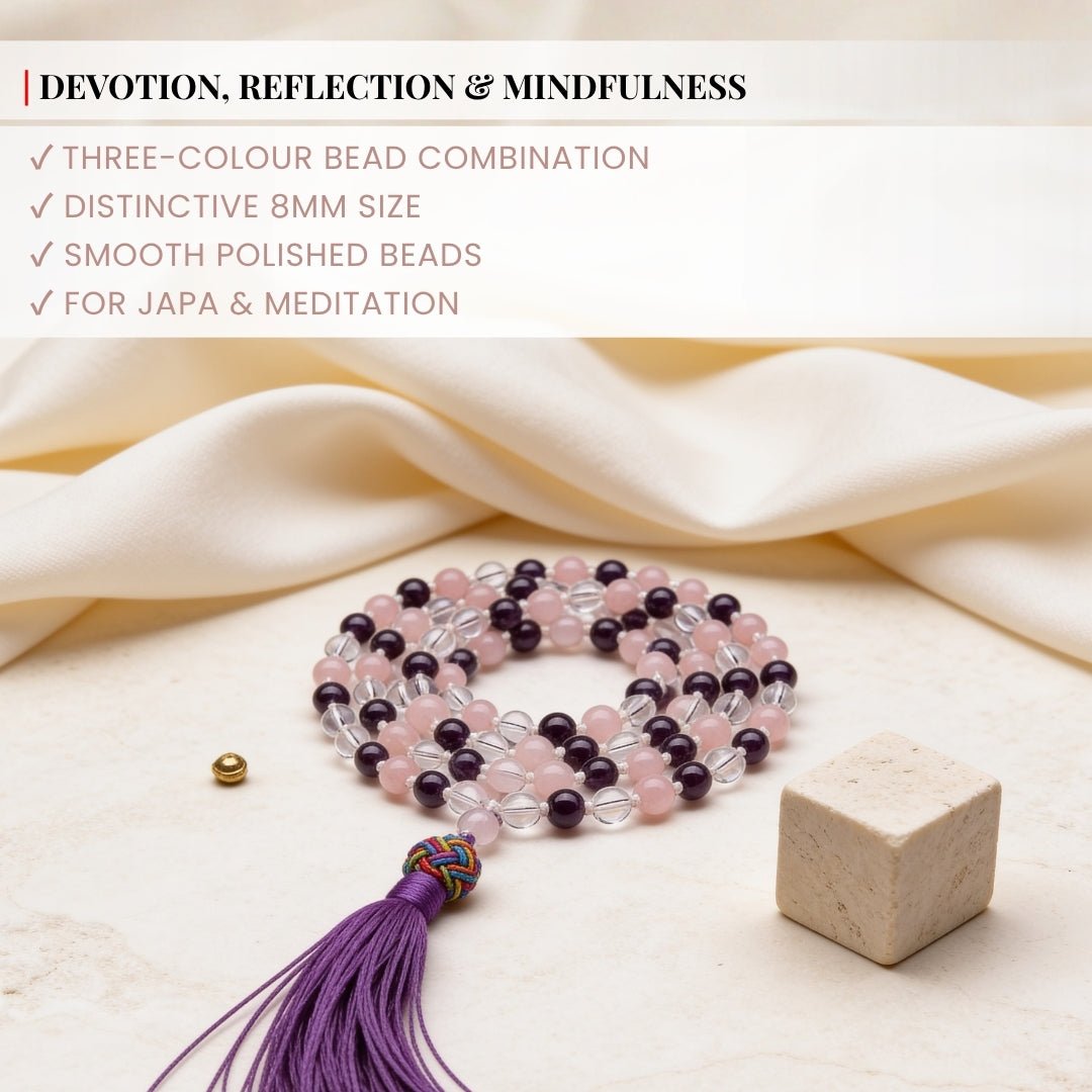 Traditional durable hand-knotted thread construction between standard 8 mm holistic alignment beads