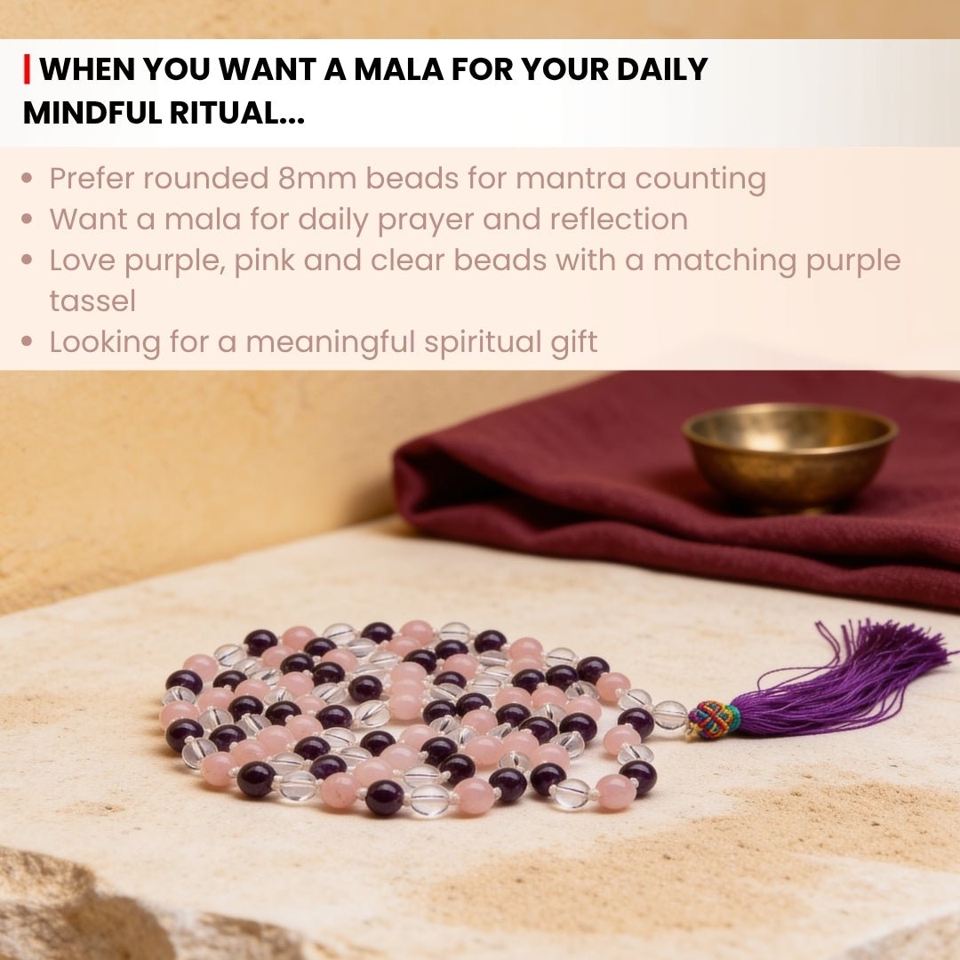8 mm bead diameter scale measurement diagram for Mind Body Soul japa mala