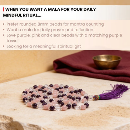 8 mm bead diameter scale measurement diagram for Mind Body Soul japa mala