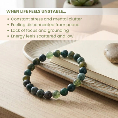 Moss Agate Bracelet Stone of Abundance, Reduces Sensitivity To Weather - plusvalueindia