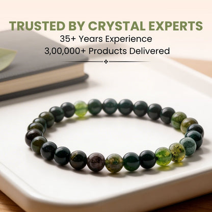 Moss Agate Bracelet Stone of Abundance, Reduces Sensitivity To Weather - plusvalueindia