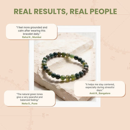Moss Agate Bracelet Stone of Abundance, Reduces Sensitivity To Weather - plusvalueindia