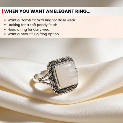 Mother Of Pearl Ring for Reiki Crystal Aura Chakra Healing Fengshui - Jewellery Gifts For Men and Women - plusvalueindia