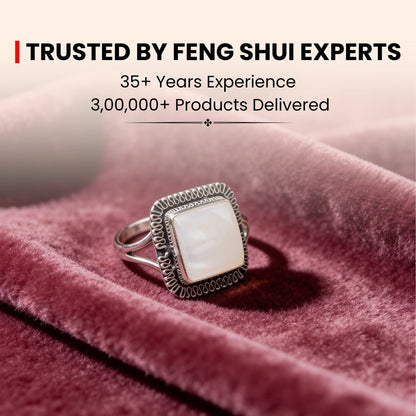 Mother Of Pearl Ring for Reiki Crystal Aura Chakra Healing Fengshui - Jewellery Gifts For Men and Women - plusvalueindia