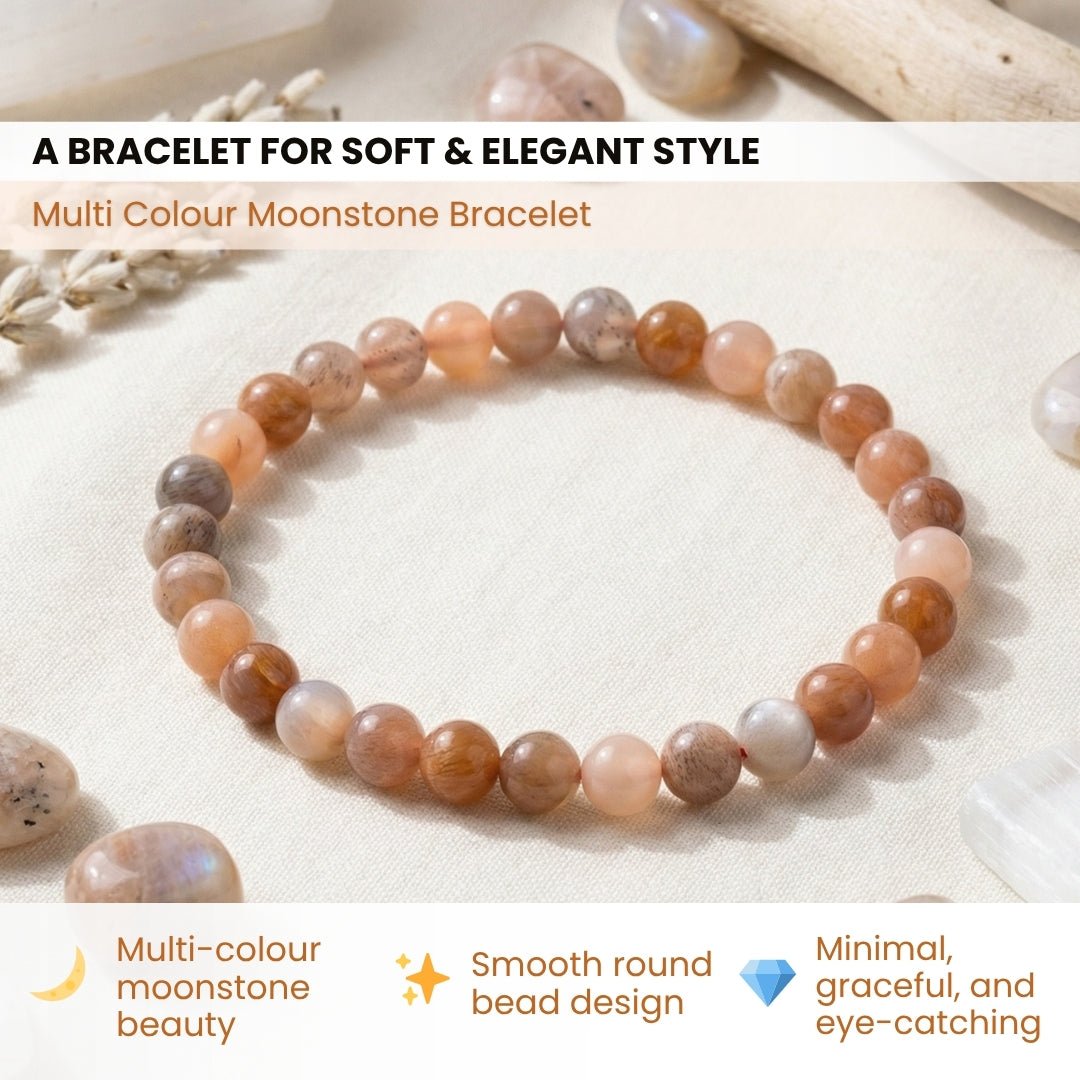 Multi Colour Moonstone Bracelet - plusvalueindia