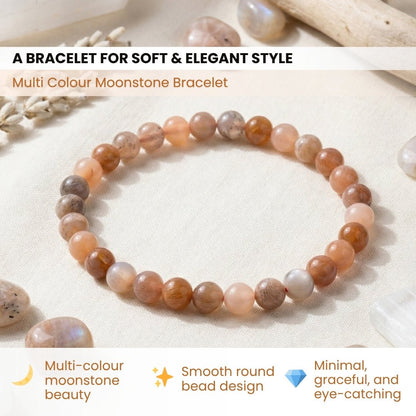 Multi Colour Moonstone Bracelet - plusvalueindia