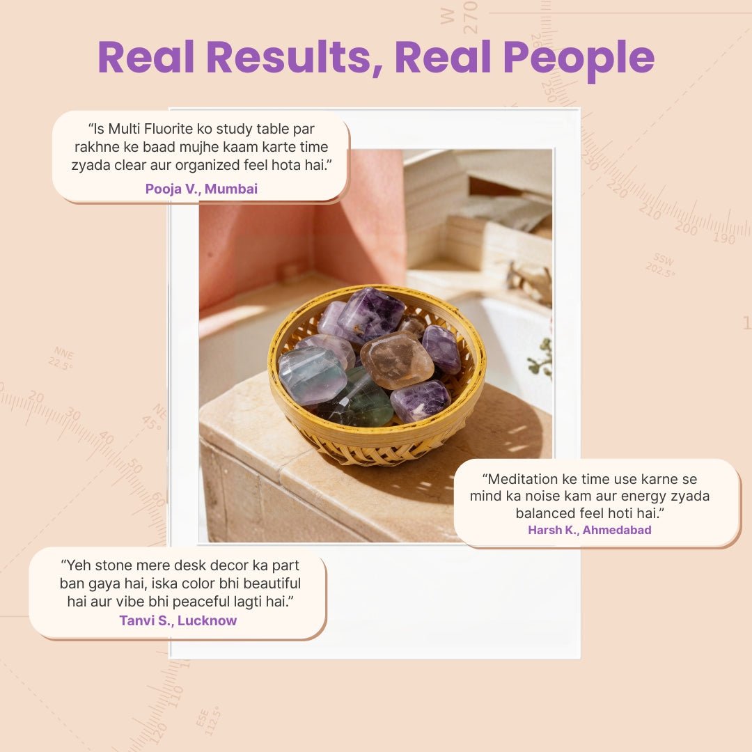 Multi Fluorite Tumbled Stone Pebbles - plusvalueindia