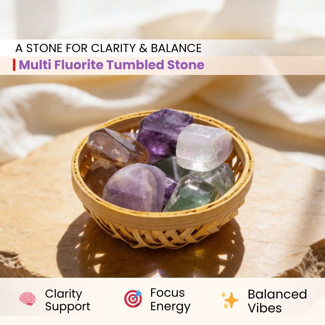 Multi Fluorite Tumbled Stone Pebbles - plusvalueindia