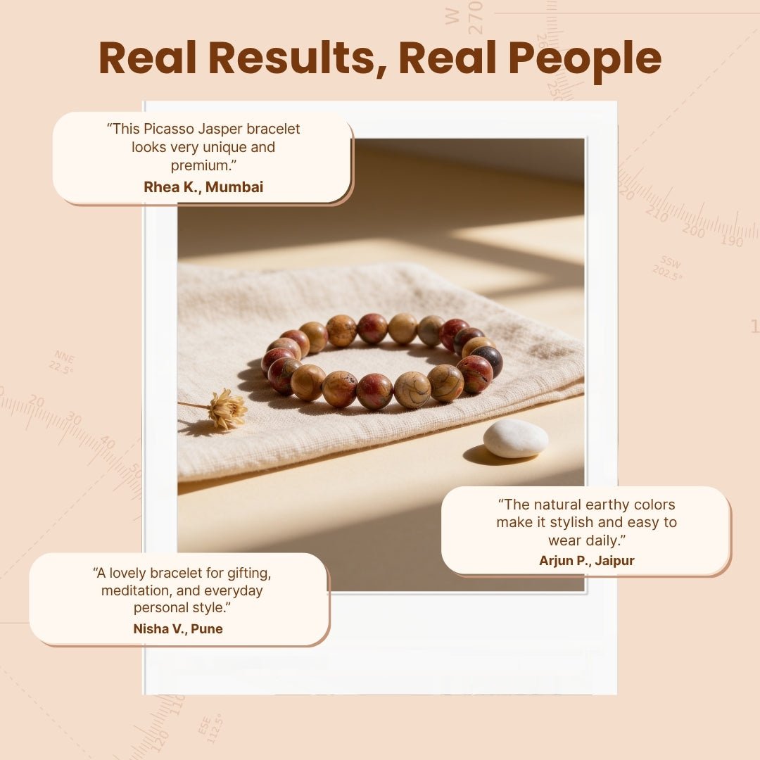 Multi Picasso Jasper Bracelet for Men Women Boys and Girls - plusvalueindia