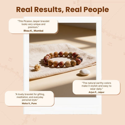 Multi Picasso Jasper Bracelet for Men Women Boys and Girls - plusvalueindia