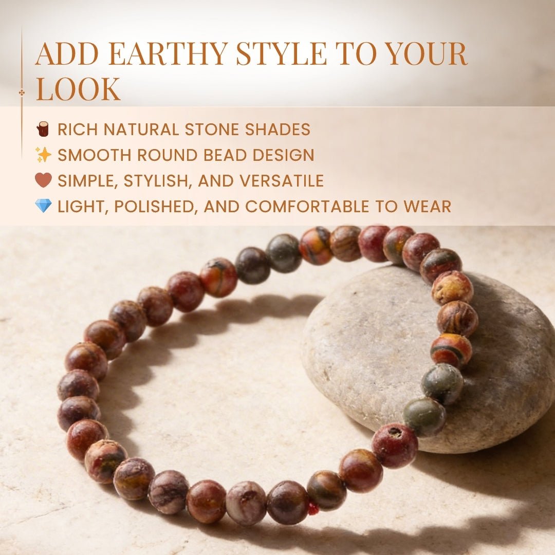 Multi Picasso Jasper Bracelet for Men Women Boys and Girls - plusvalueindia
