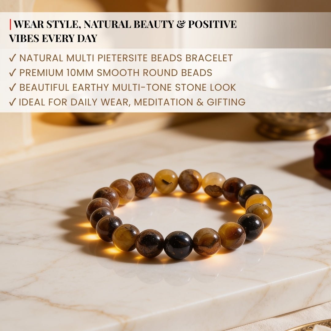 Multi Pietersite Bracelet for Men Women Boys and Girls - plusvalueindia