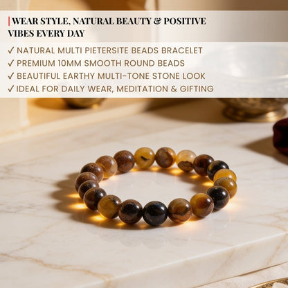 Multi Pietersite Bracelet for Men Women Boys and Girls - plusvalueindia