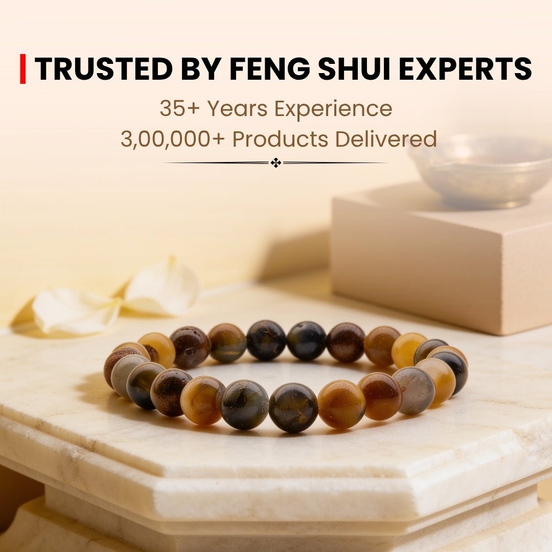 Multi Pietersite bracelet infographic highlighting Third Eye and Solar Plexus activation, emotional release, and personal willpower