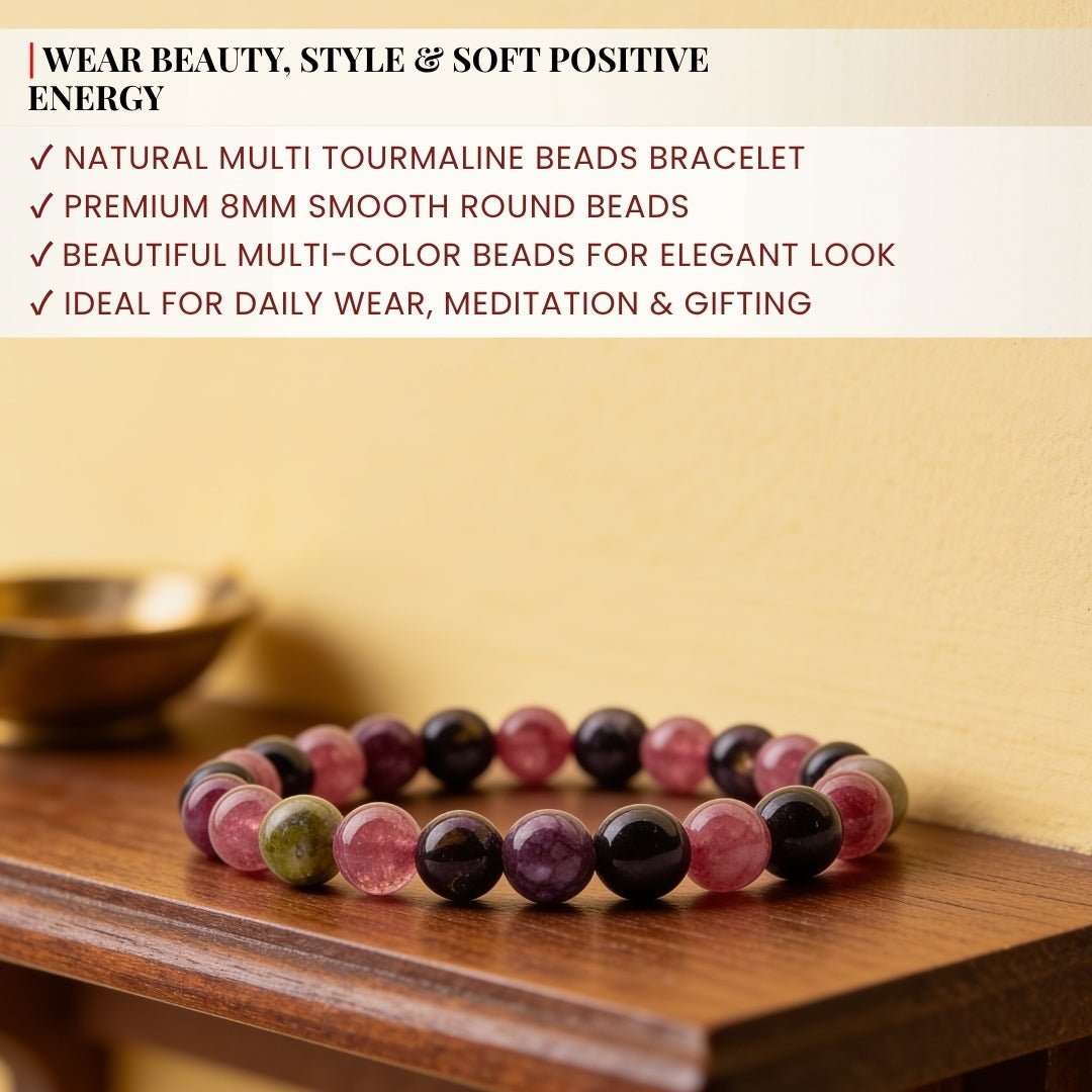 Multi Tourmaline Bracelet for Multiple Benefits - plusvalueindia