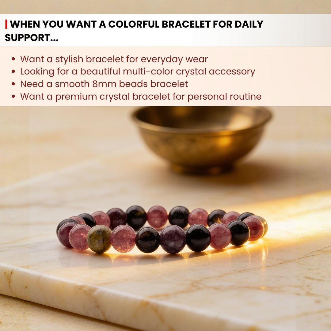 Multi Tourmaline Bracelet for Multiple Benefits - plusvalueindia