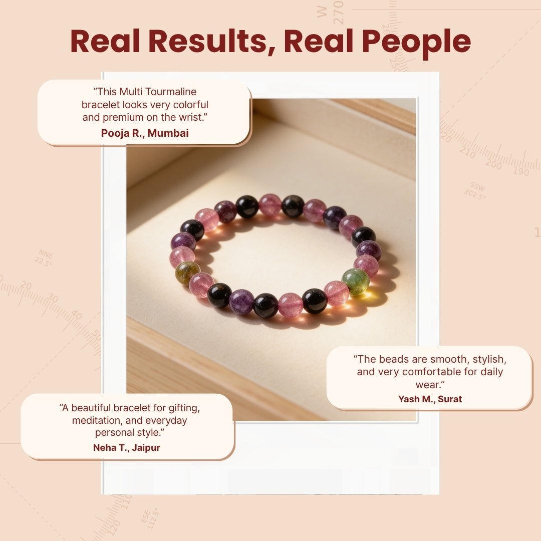 Multi Tourmaline Bracelet for Multiple Benefits - plusvalueindia