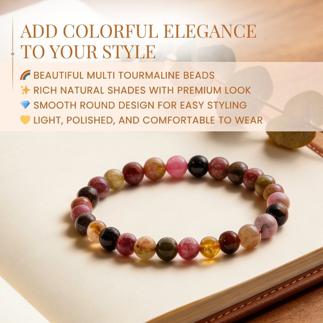 Multi Tourmaline Bracelet for Multiple Benefits - plusvalueindia
