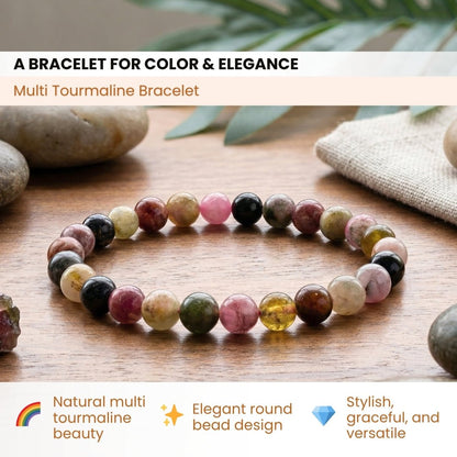 Multi Tourmaline Bracelet for Multiple Benefits - plusvalueindia