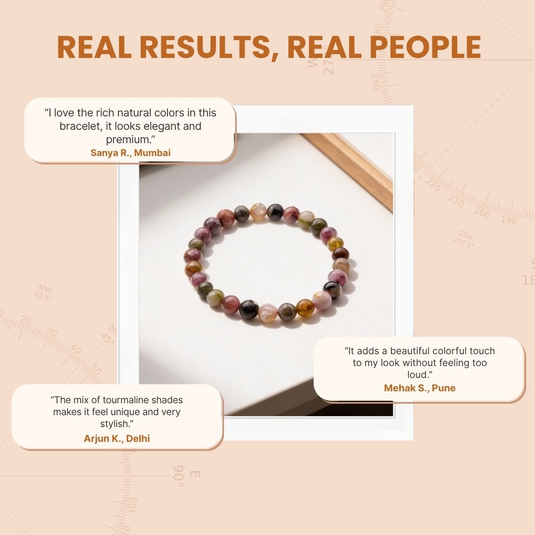 Multi Tourmaline Bracelet for Multiple Benefits - plusvalueindia