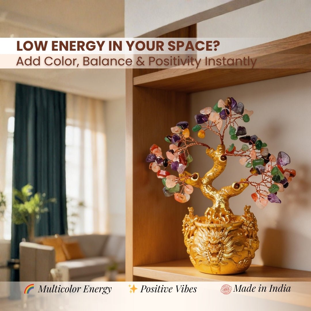 Multicolor Crystal Tree for Positive Energy & Good Luck Feng Shui Showpiece - plusvalueindia