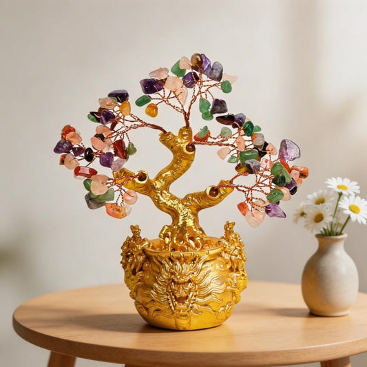 Multicolor Crystal Tree for Positive Energy & Good Luck Feng Shui Showpiece - plusvalueindia